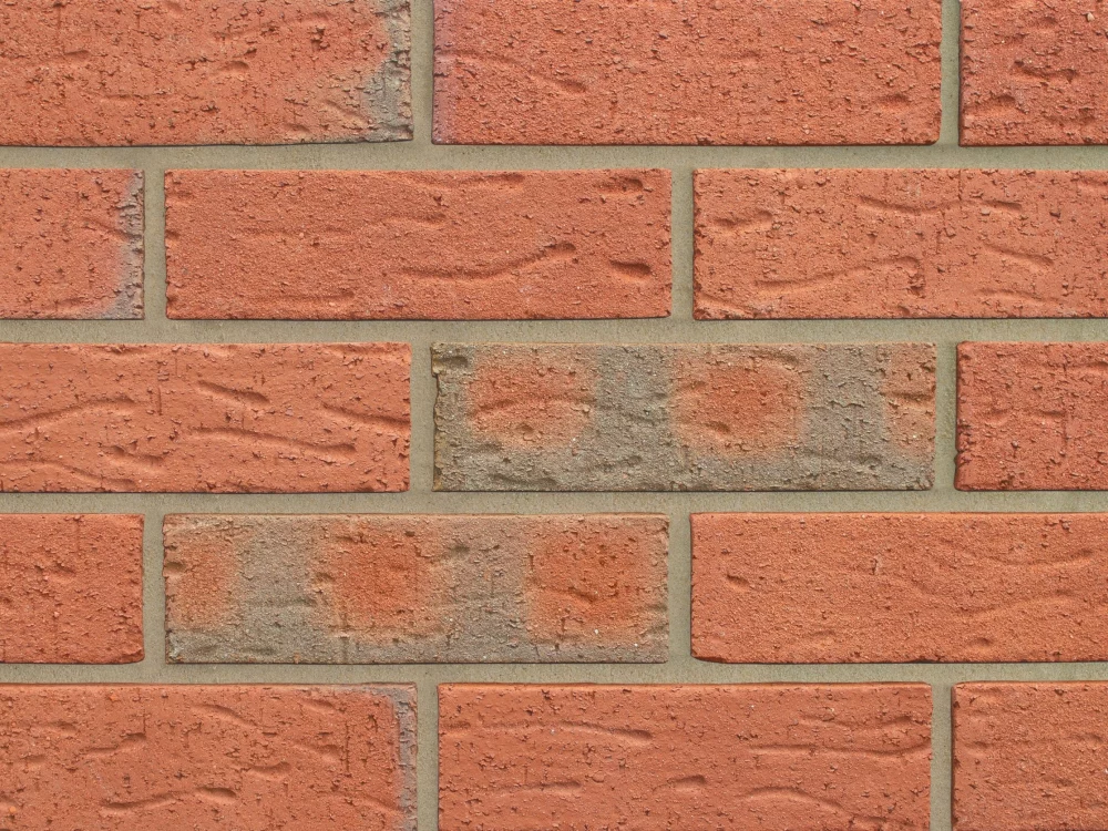 Red, orange and grey brick