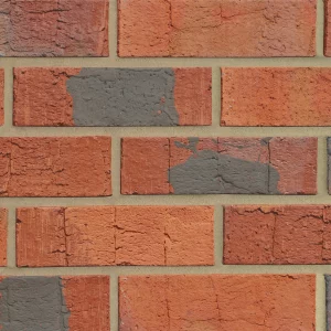 H0033 - A orange and grey brick in a stretcher bond.