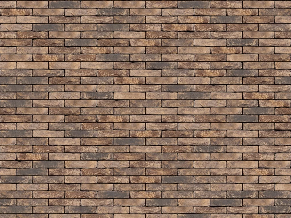 A textured wall featuring uniformly arranged Brama brown and gray stone bricks.