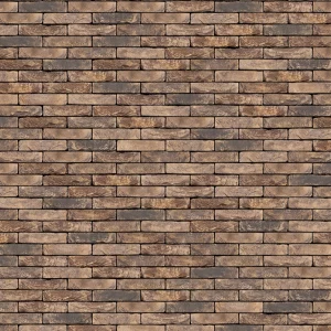 A textured wall featuring uniformly arranged Brama brown and gray stone bricks.
