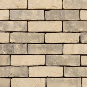 White and cream textured brick sample