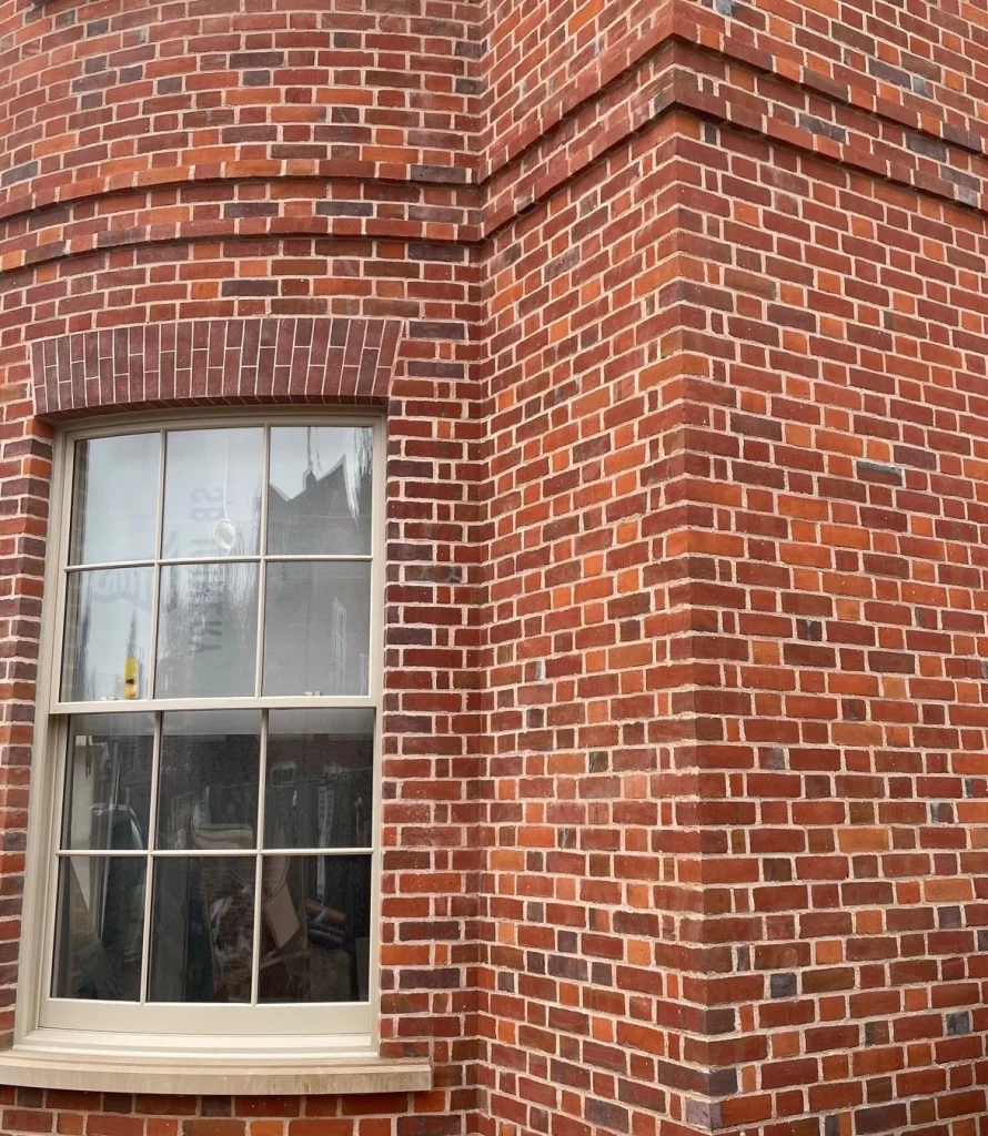 Handmade bricks laid in flemish bond