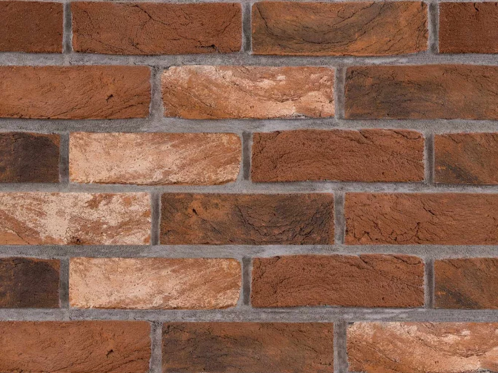 Brown bricks laid in a stretcher pattern wall