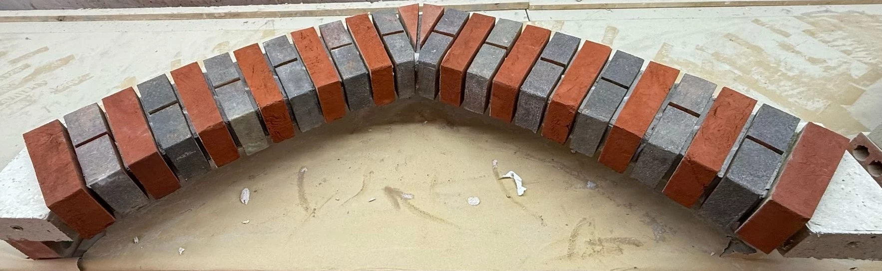 Gothic prefabricated brick arches in production