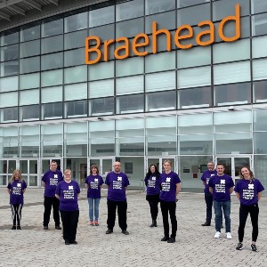 Braehead team taking part in the Lap the Map challenge to raise money for Glasgow Children's Hospital Charity.