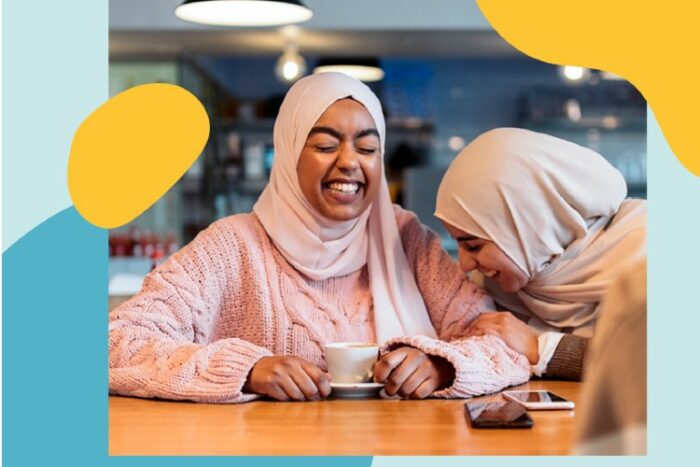 SAMH to bring you their 5 ways to better wellbeing - Friends laughing together