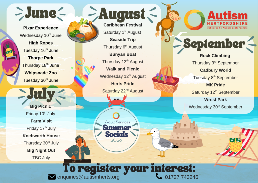 Autism Hertfordshire Summer 2026 events photo