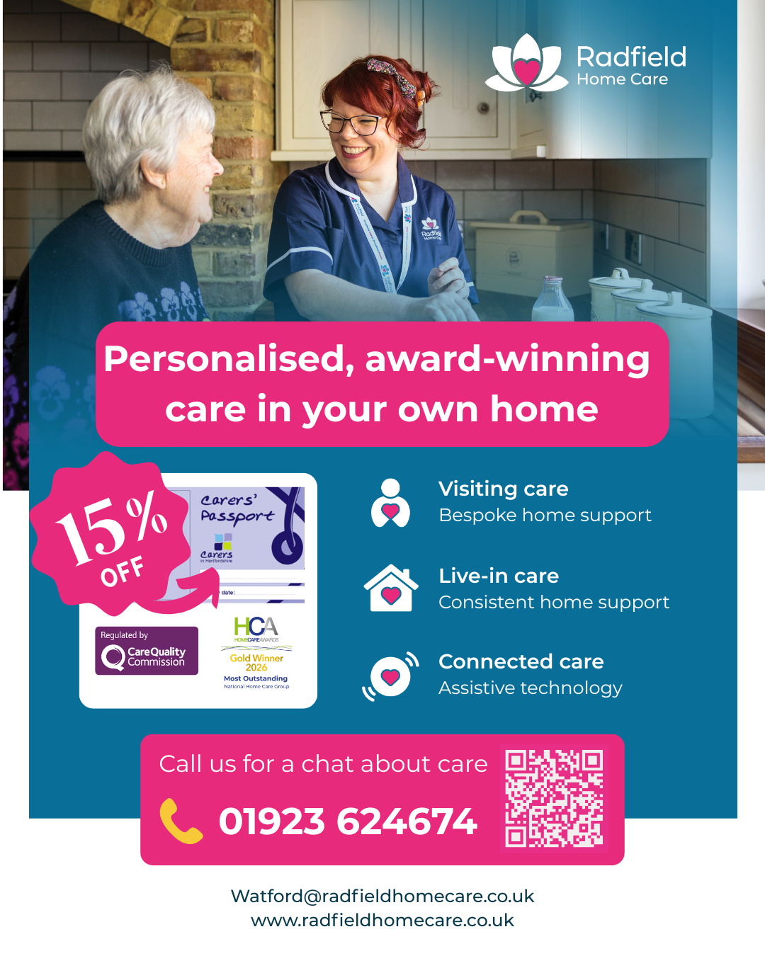 Radfield home care offer details poster