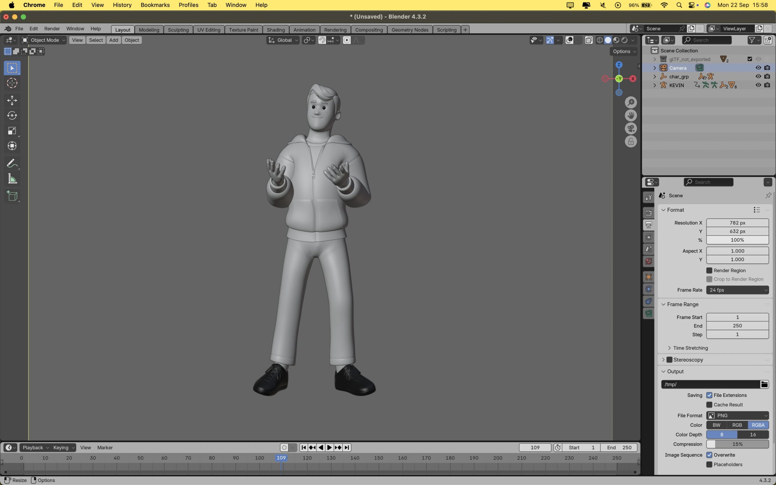 Smyle character model in development software
