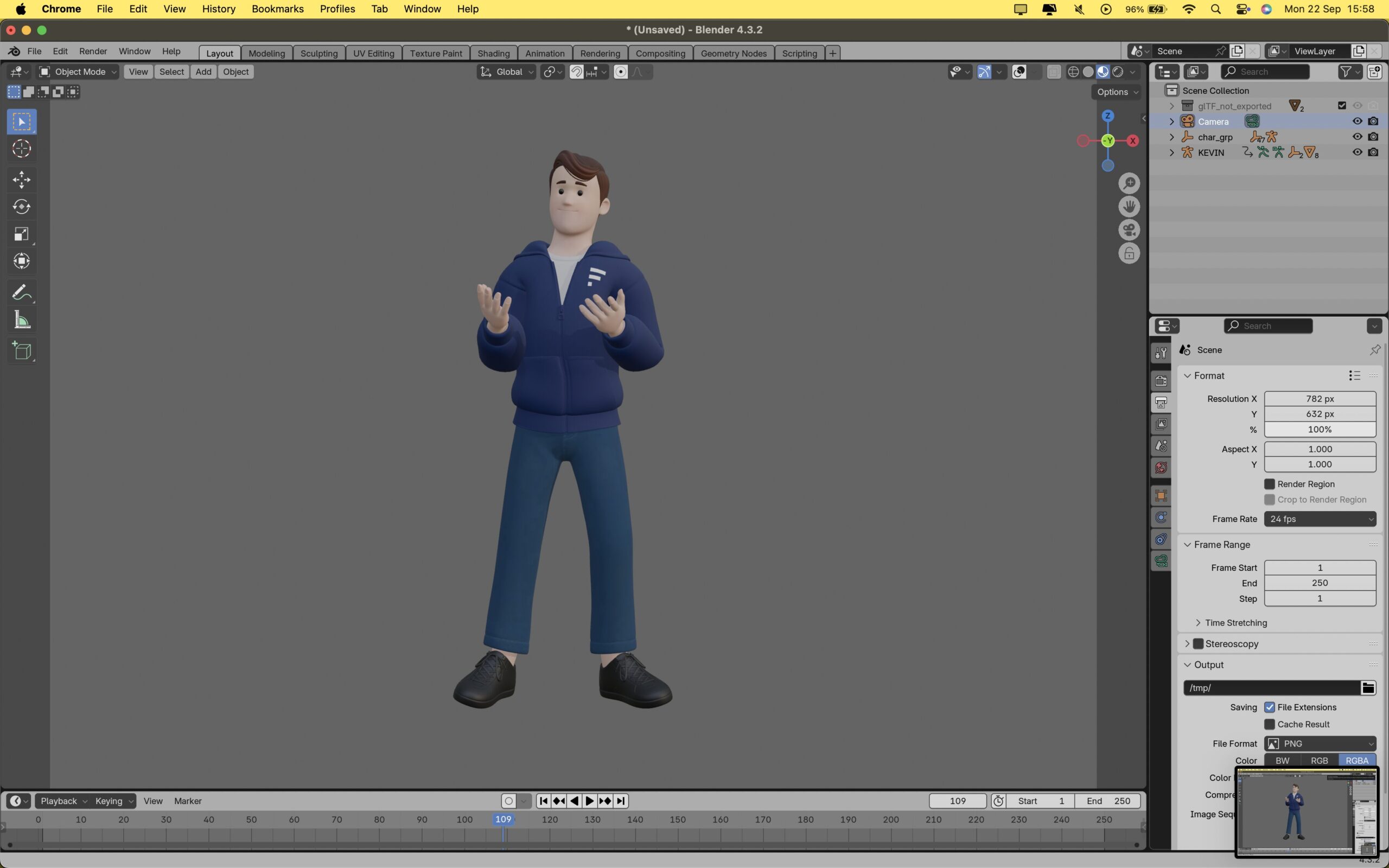 Smyle character model in Blender