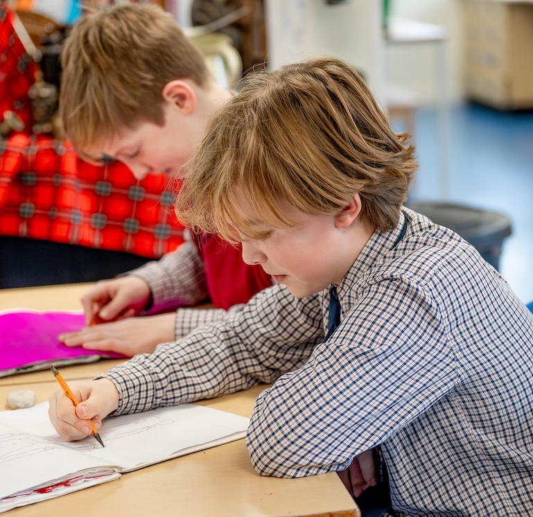 Two pupils at Swanbourne House Co-educational school, Milton Keynes