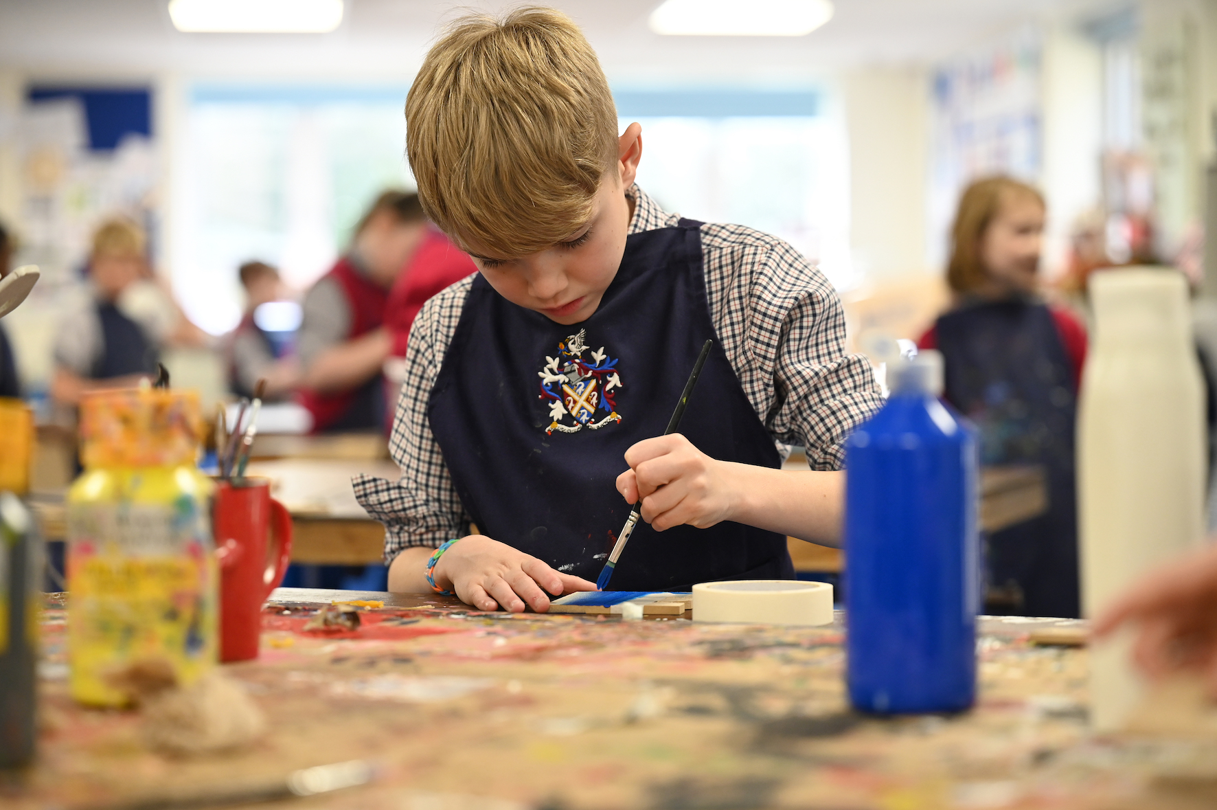 Pupils working on a Design & Technology project at Swanbourne House, Buckinghamshire