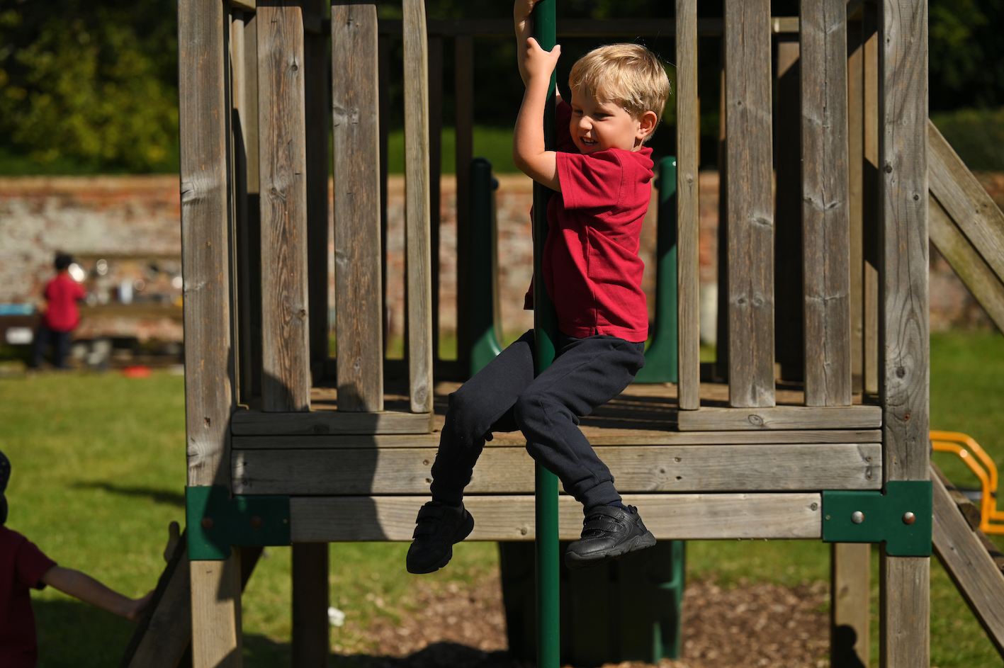 Pre-Reception nursery age children exploring Swanbourne House Manor House Garden