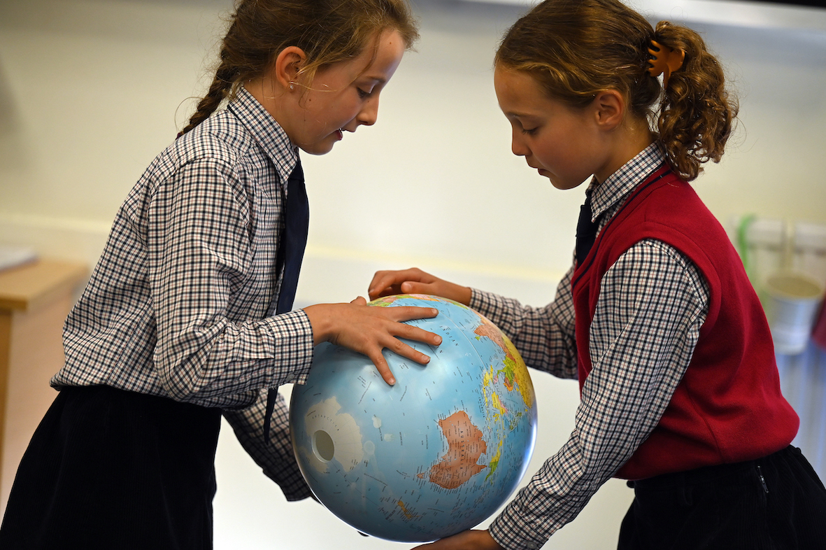 Pupils taking part in geography at independent school Buckinghamshire