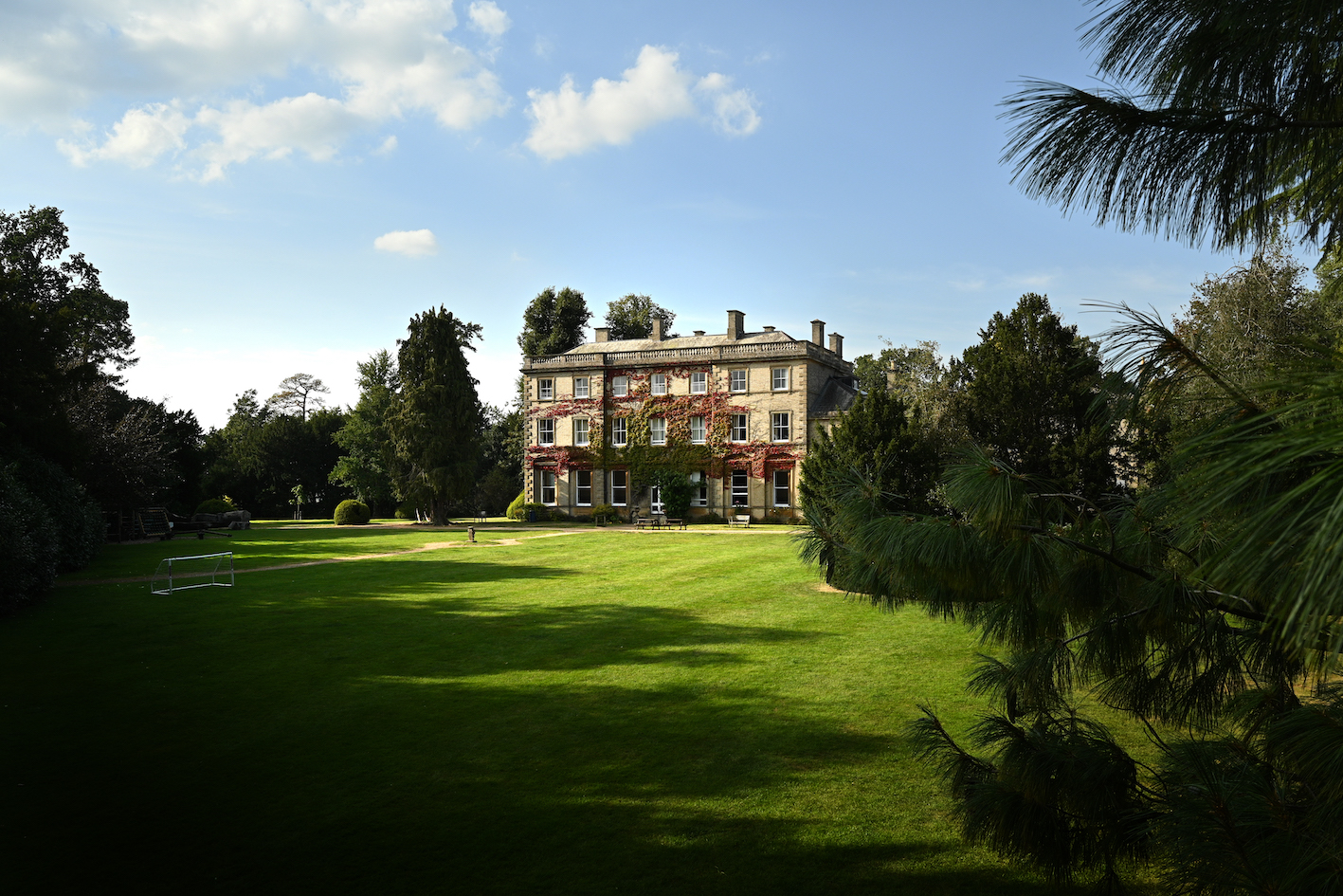 The main facade of Swanbourne House, Buckinghamshire.