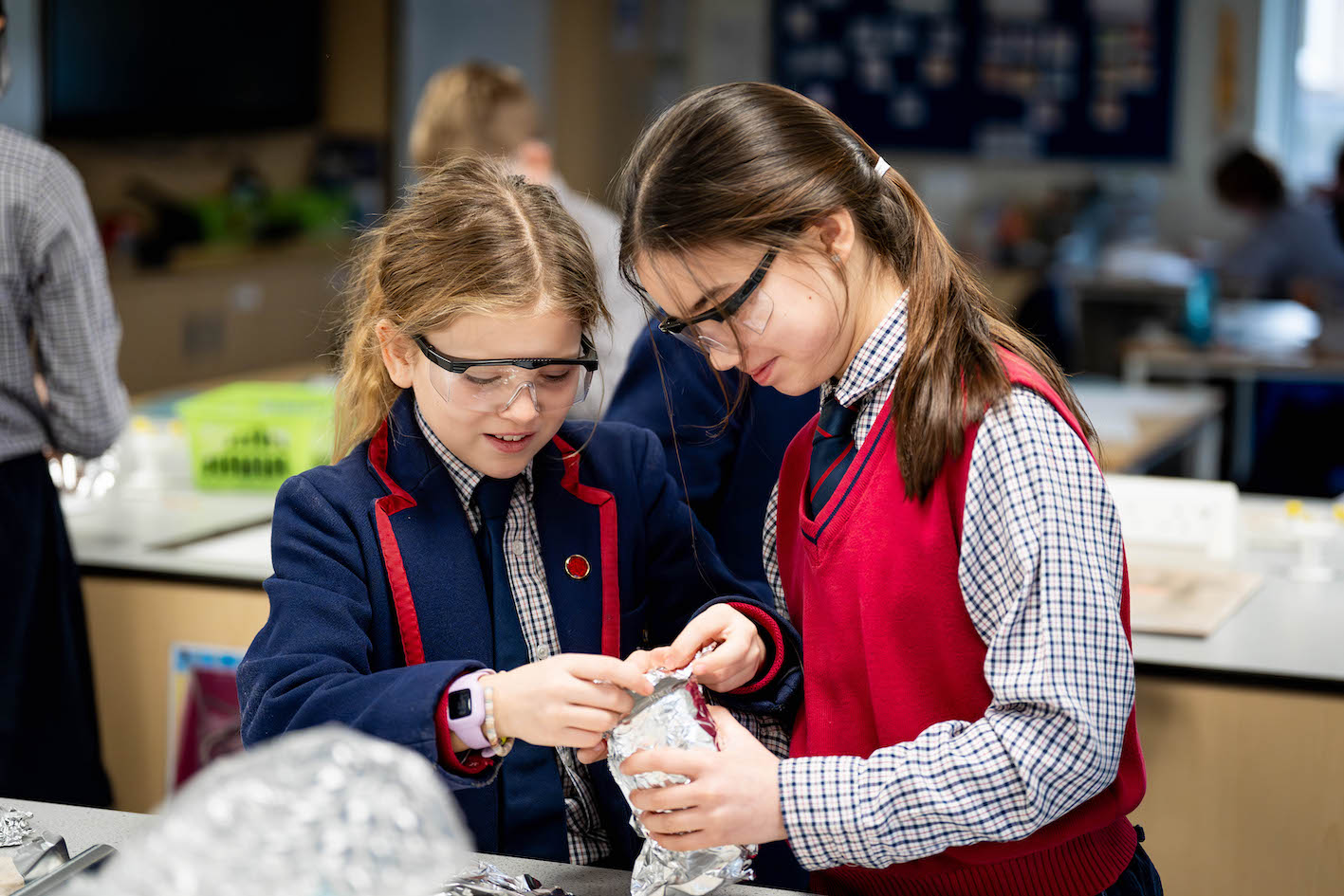 Group project in science class at private school Buckinghamshire