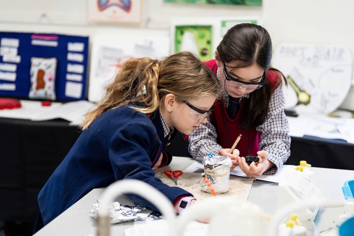 Group project in science class at private school Buckinghamshire
